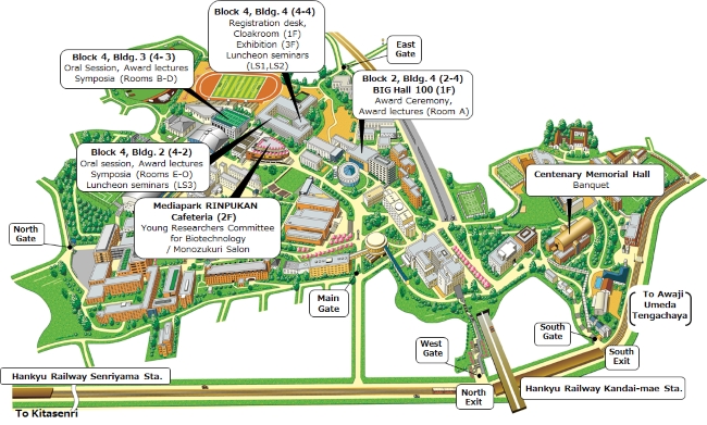 Venue map, Kansai University,  Senriyama Campus