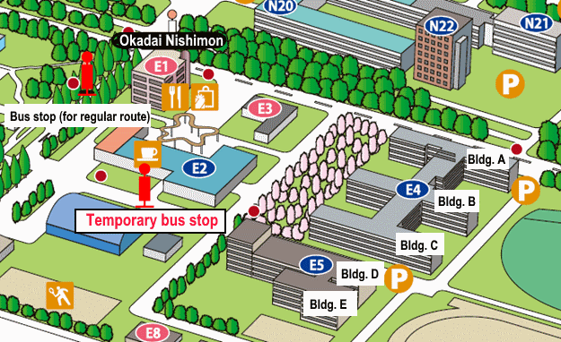 Temporary bus stop during the 71st SBJ meeting in Tsushima Campus, Okayama University